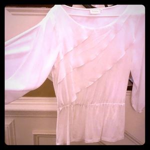 Off-white. 3/4 sleeve Anthropologie blouse